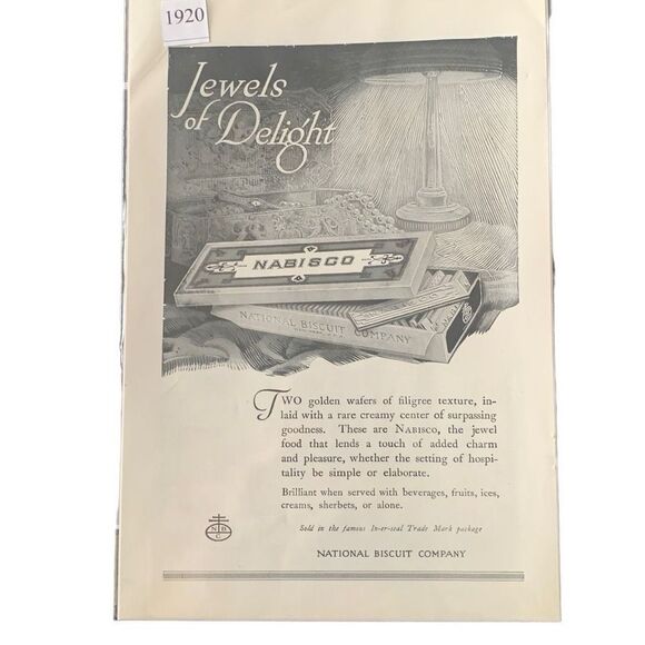 Vintage 1920 Nabisco National Biscuit Co Jewels of Delight Ad Advertisement - Picture 3 of 4